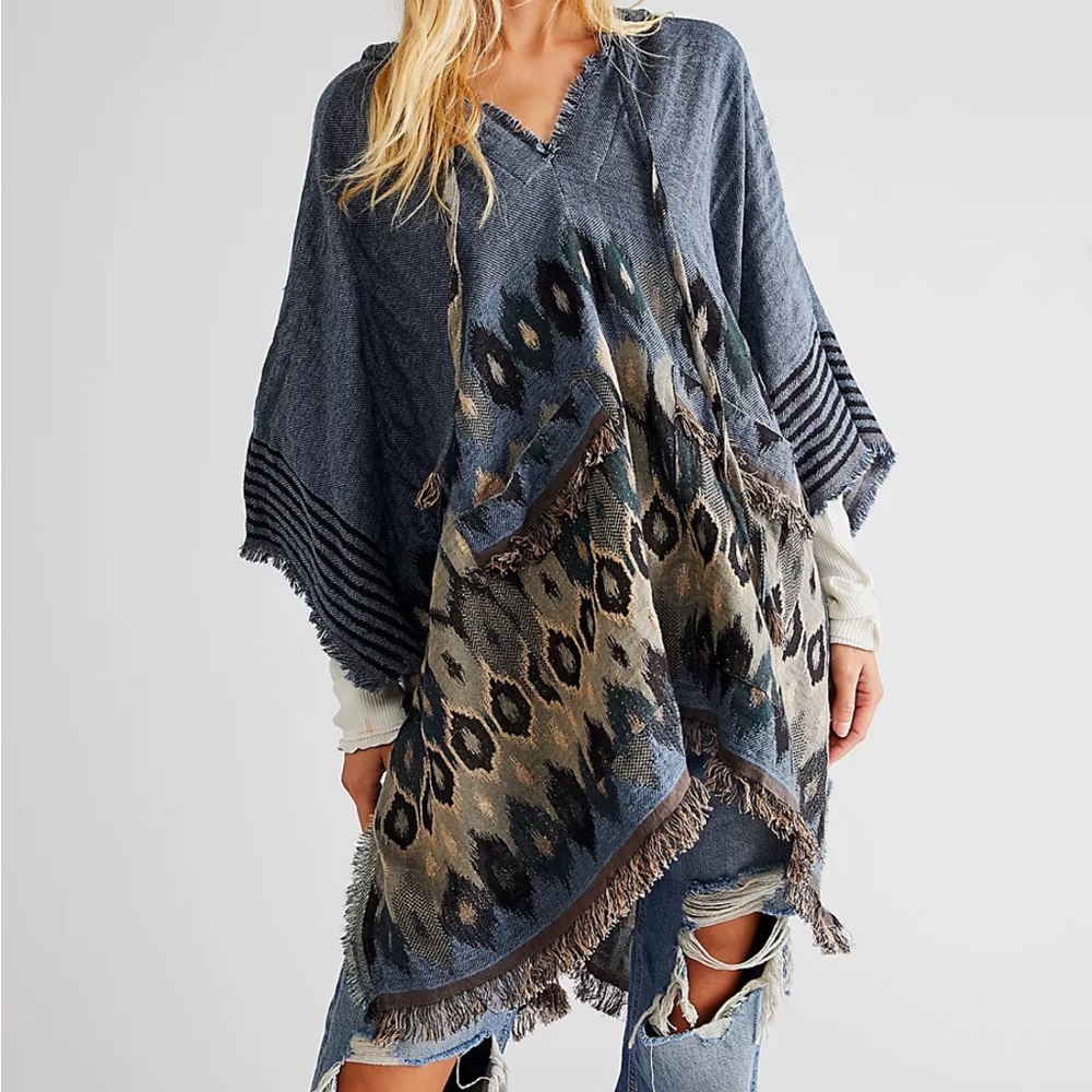 Free People Casablanca Hooded Poncho